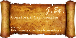 Gosztonyi Szilveszter névjegykártya